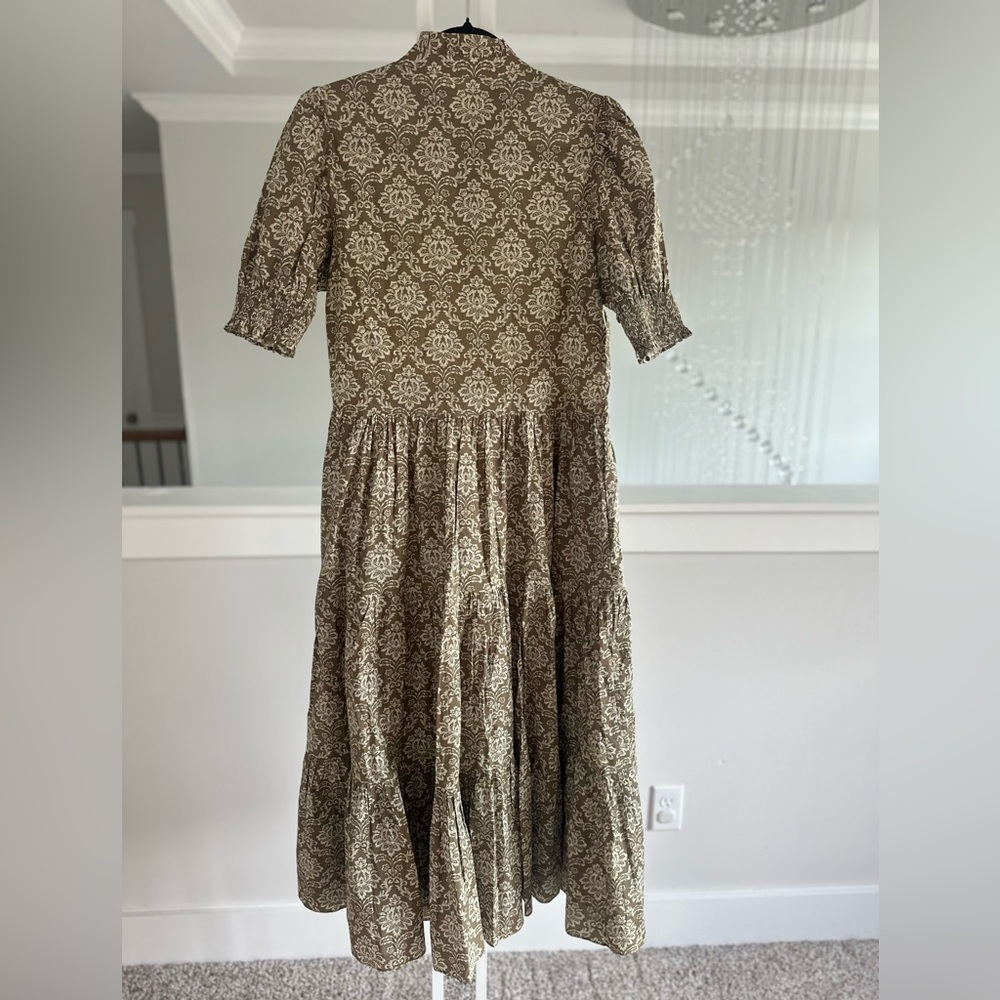 Tuckernuck Hyacinth House Moss Print Green Midi Dress - Picture 6 of 10